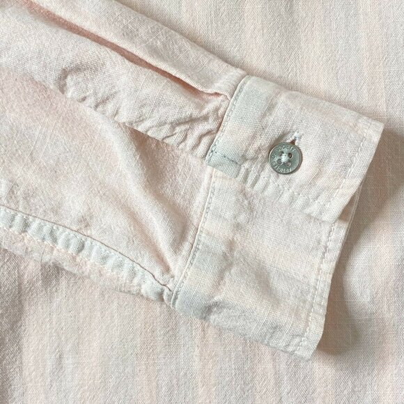 Articles of Society Womens size Large L/S Collared Button Shirt Hi Low Hem Pink - Picture 7 of 10